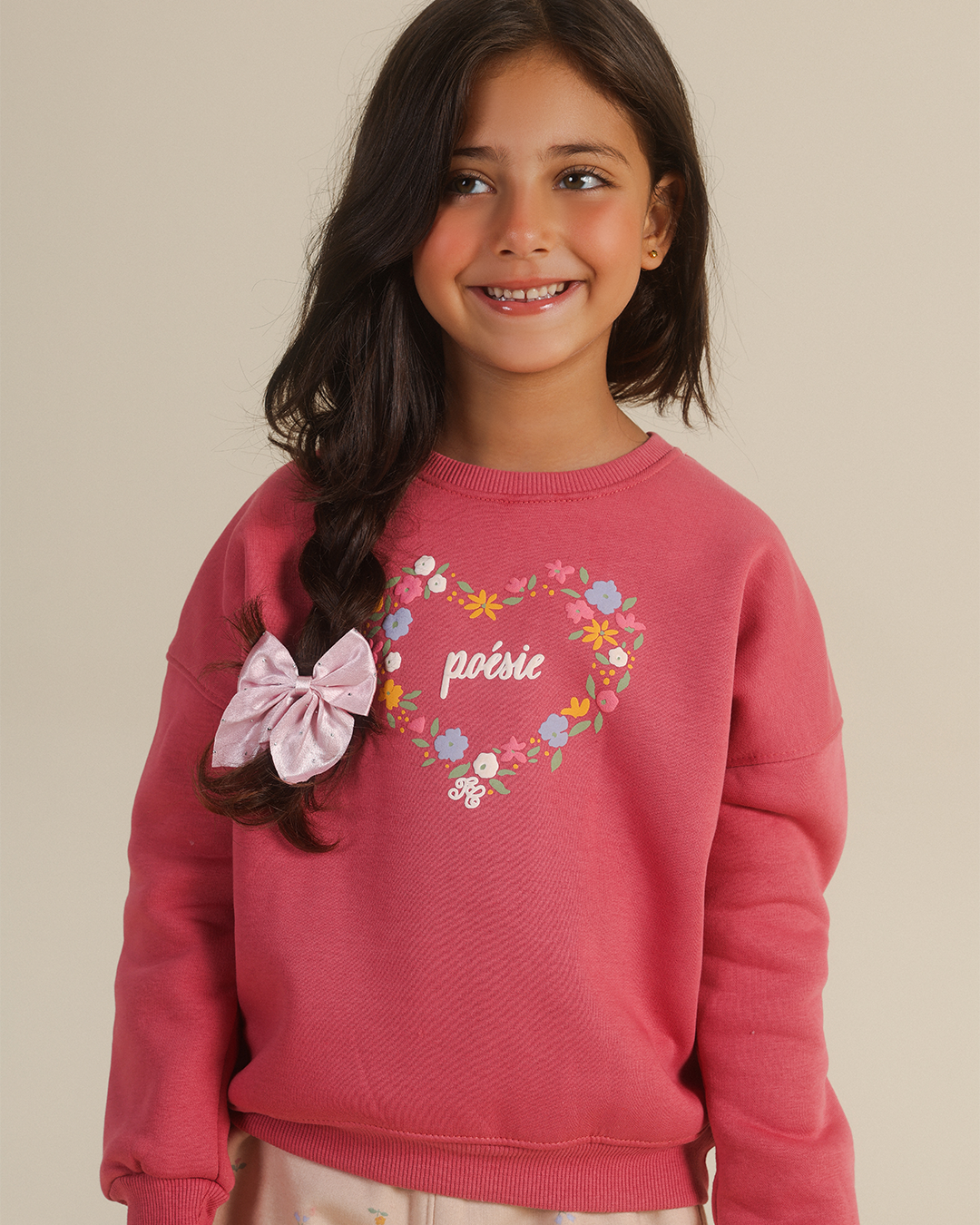 Girls' Flower Heart Pants Pajamas