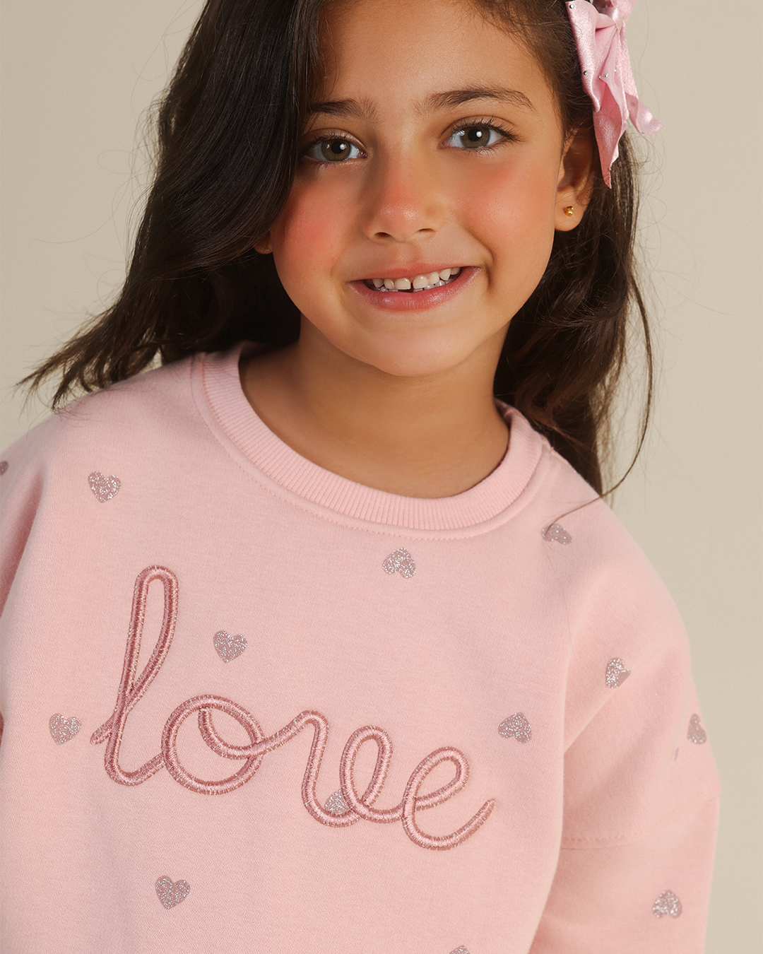 Girls' Heart Print Pants Pajamas