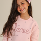 Girls' Heart Print Pants Pajamas