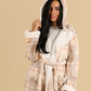 Women fur plaid robe