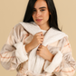 Women fur plaid robe
