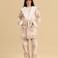 Women fur plaid robe