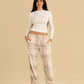 Women fur plaid pants