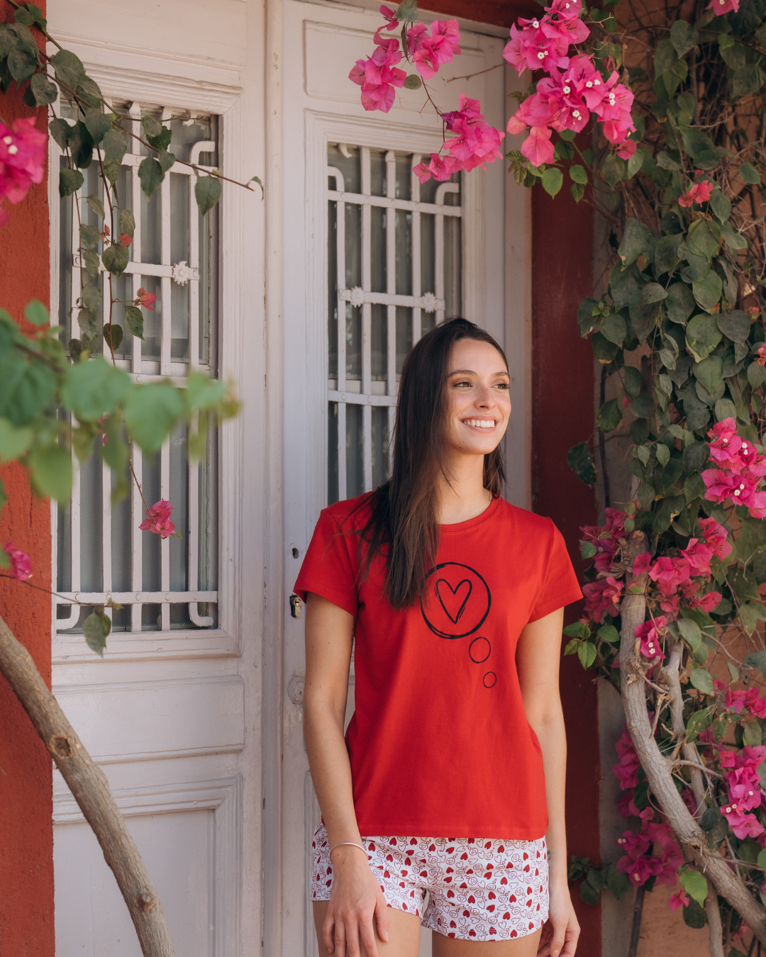 Printed pajama shorts