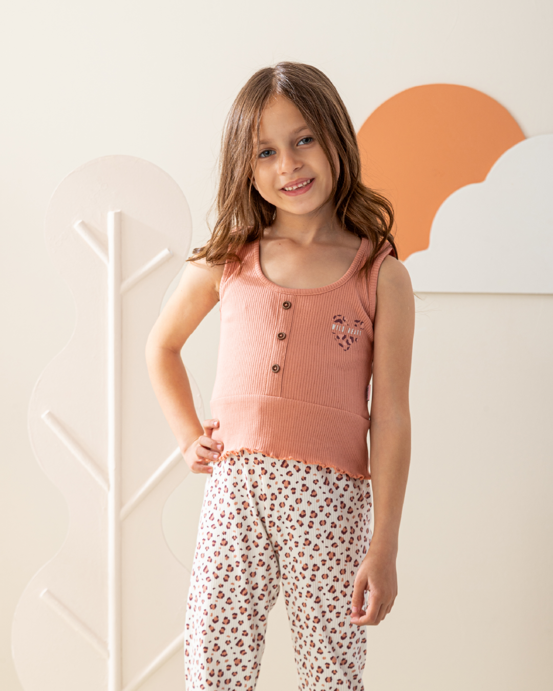 بيجاما انترلوك مضلع توب وليجنج طباعه نمر