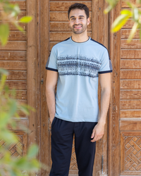 GALVANI Men's rhubarb embroidered pajamas