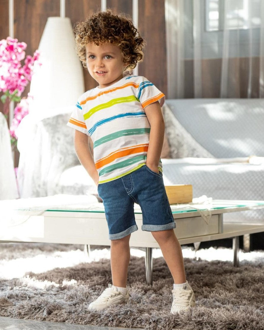striped jeans بيجاما اولادي بيبي تيشرت و شورت