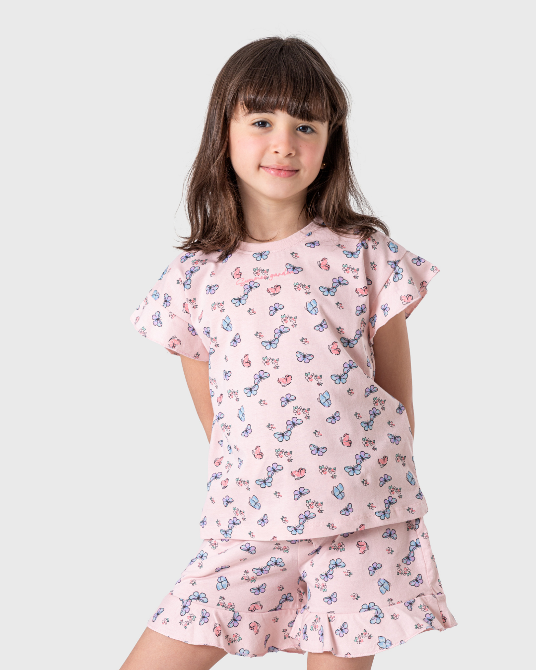 بيجاما بناتي بكشكشه بفراشات