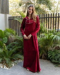 قميص حريمي قطيفة تطريز ورد