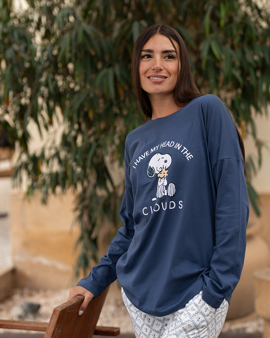 Women's Snoopy Drop Shoulder Pajamas