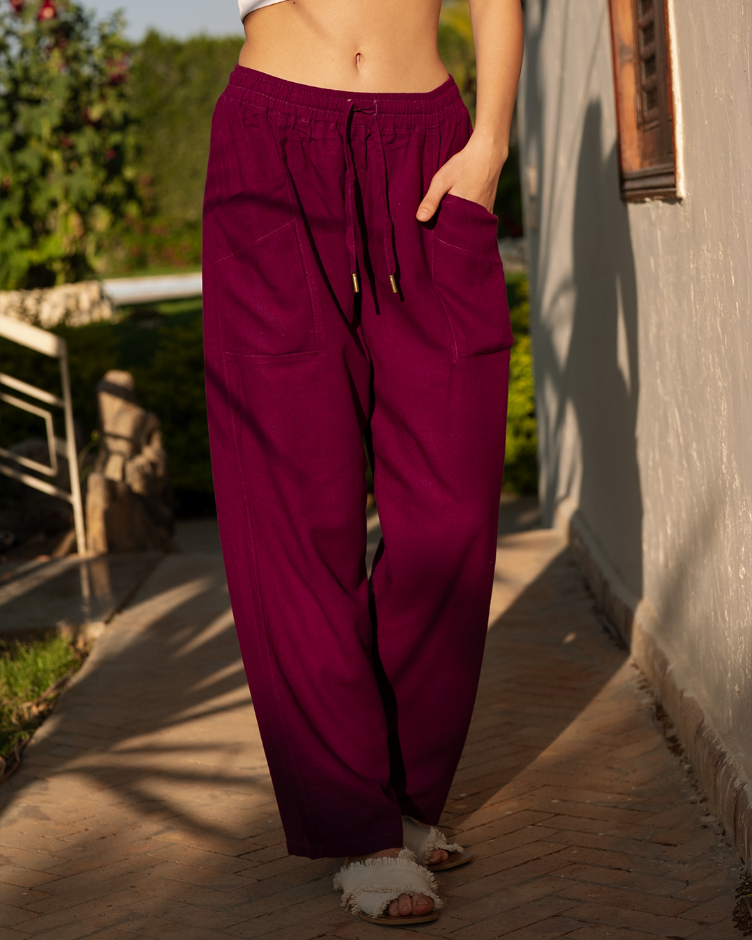 Linen Big Pockets Pant بنطلون حريمي كتان بجيوب