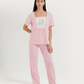 Women's Half Sleeve Pajama with Buttoned Pants