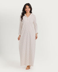 Ribbed nightgown with floral print