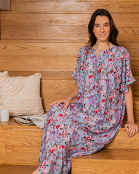 137 قميص فسكوز نص كم مشجر