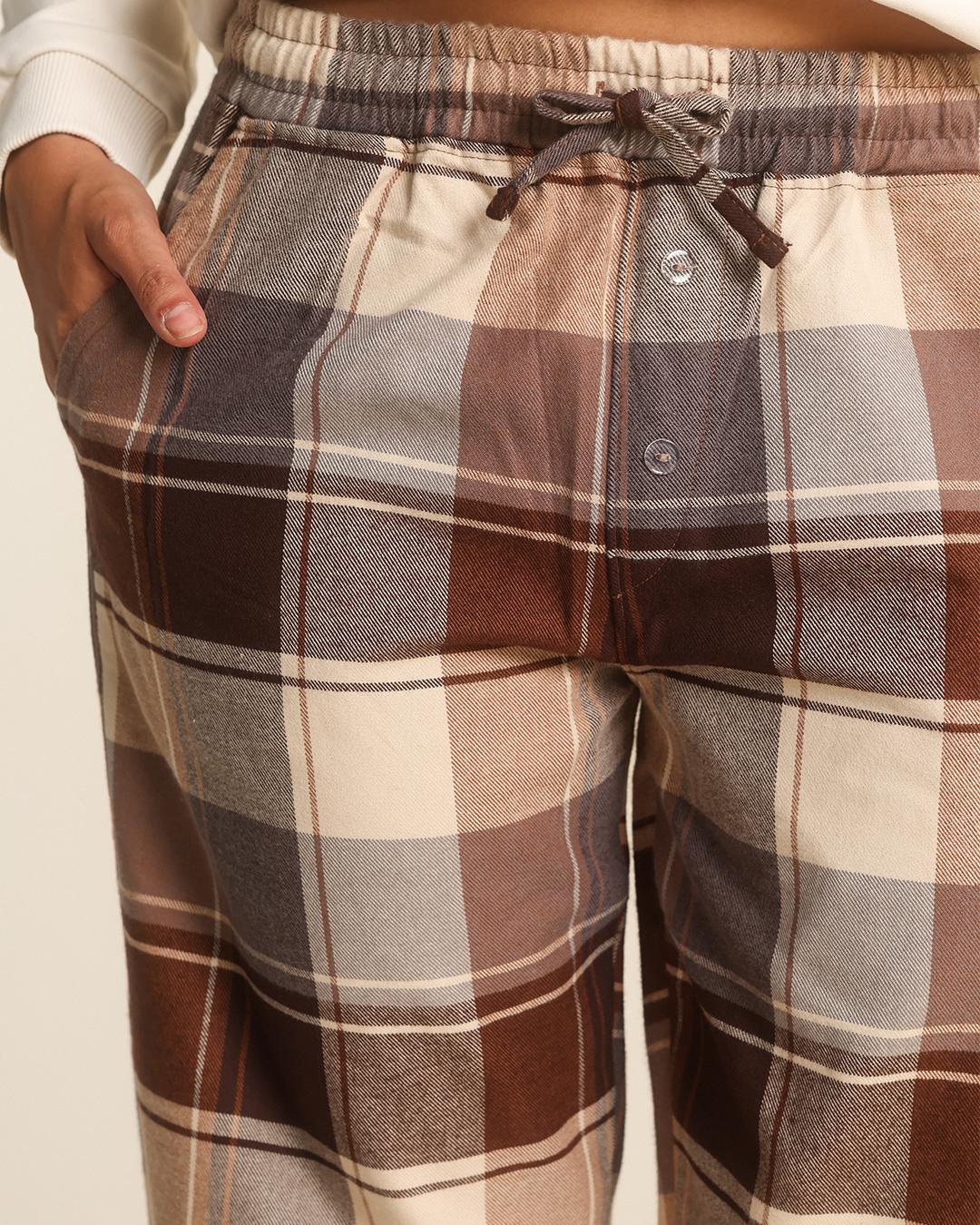 Women plained pants warm winter