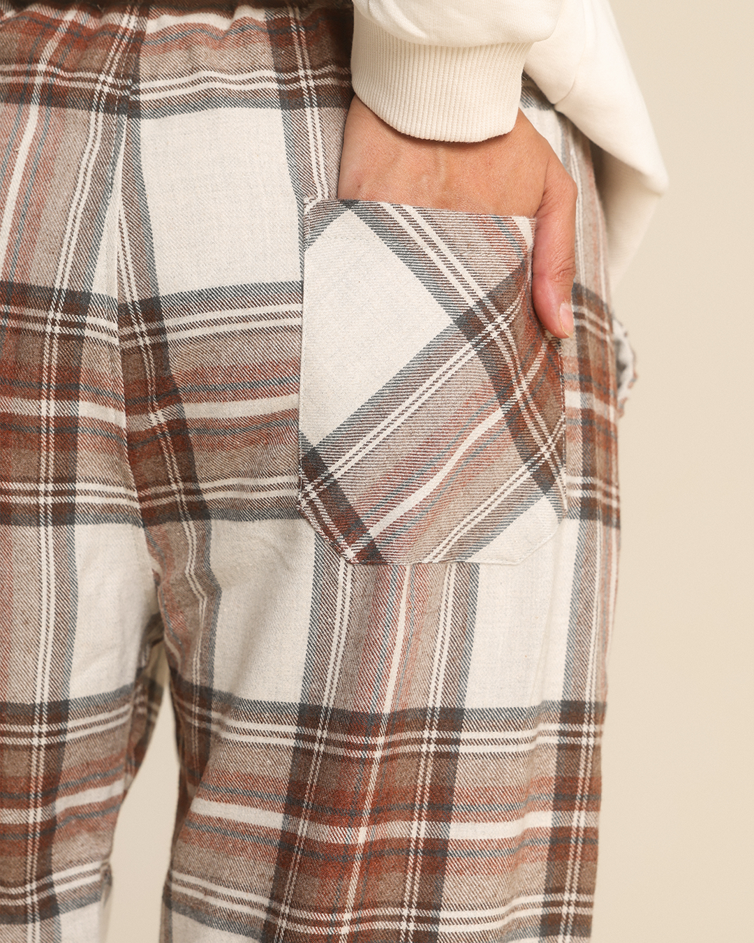 Women plained pants warm winter