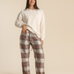 Women plained pants warm winter