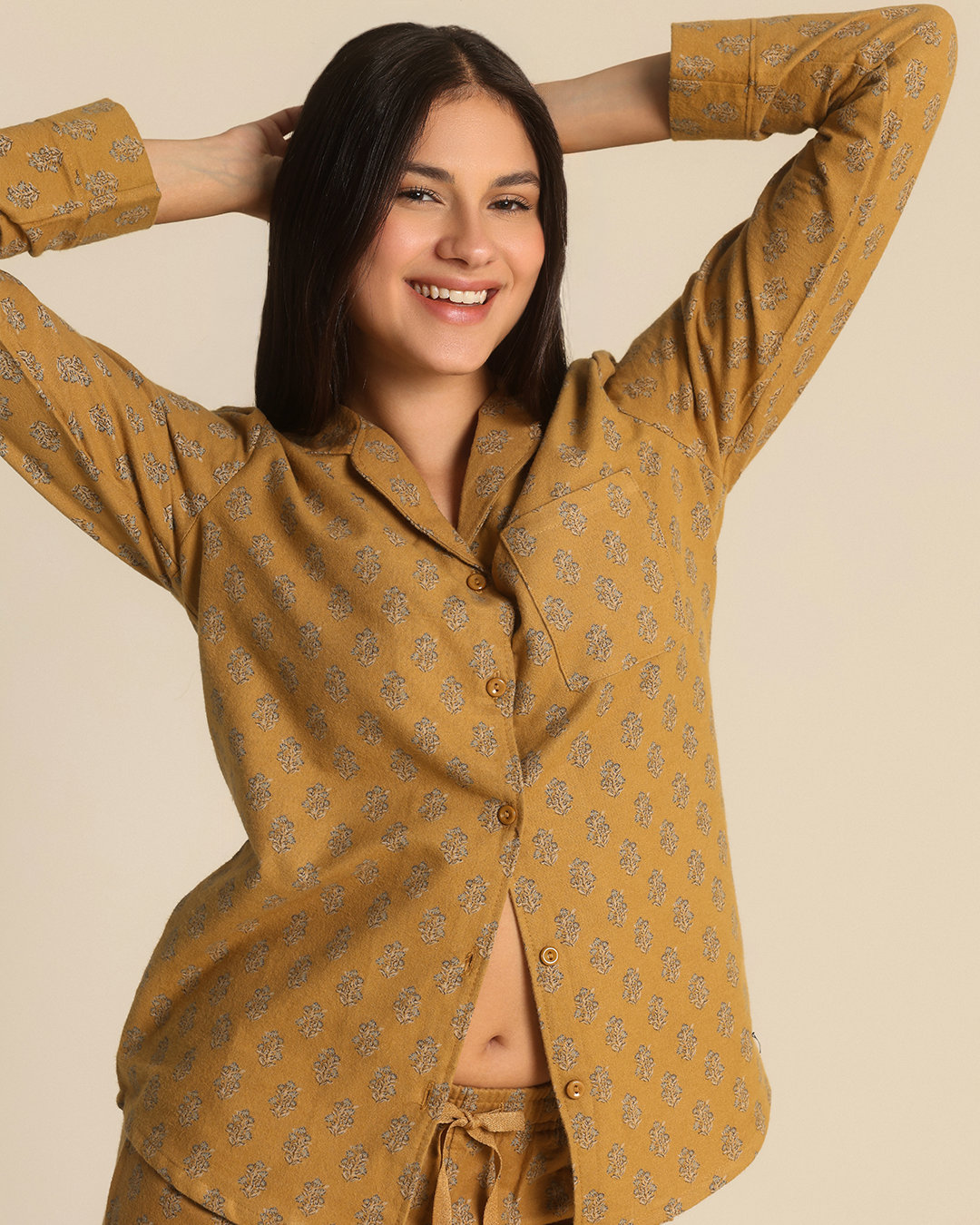 Vintage Flowers Women Classic Pajama in ochre
