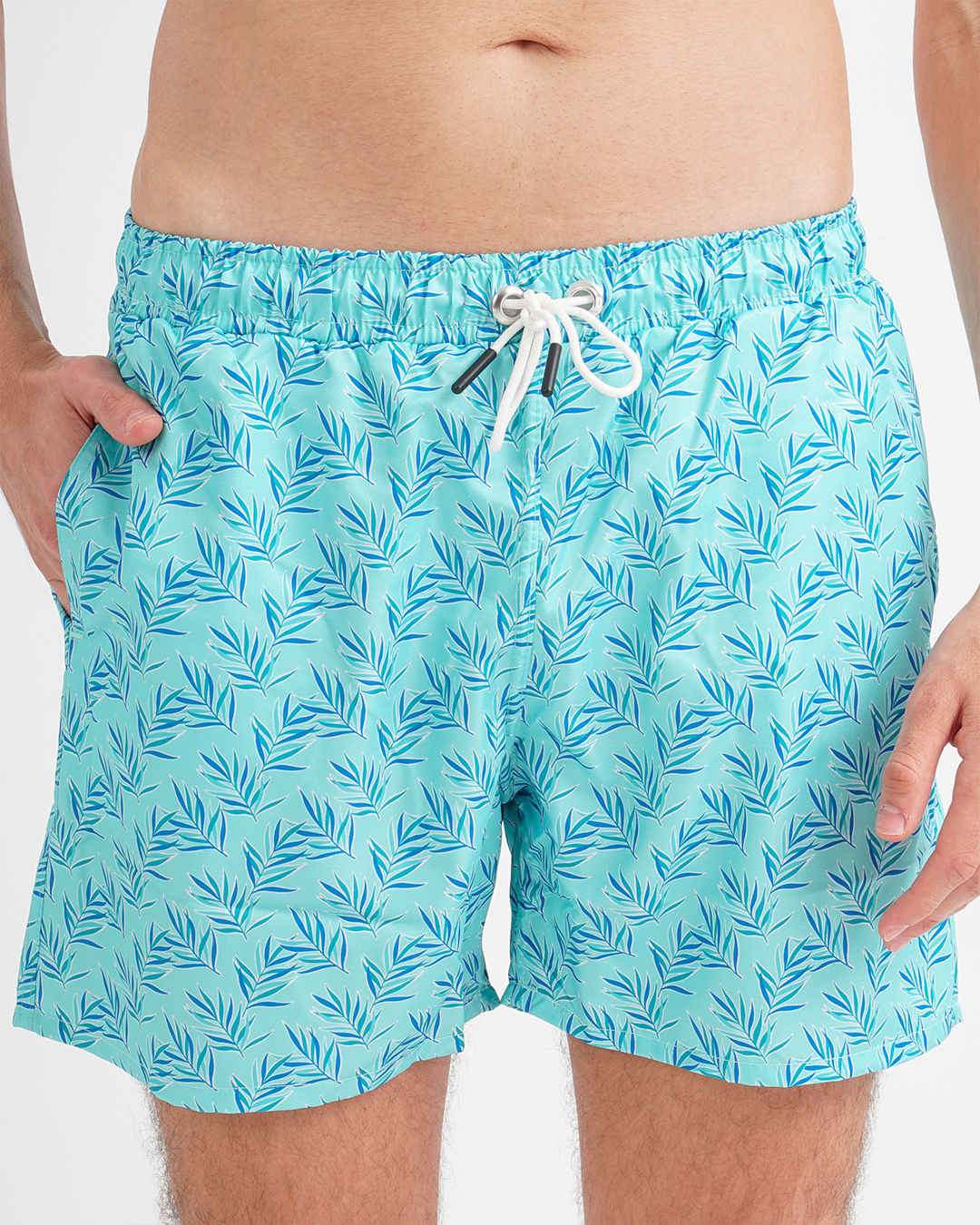 Men's swimsuit shorts leaf print