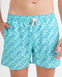 Men's swimsuit shorts leaf print