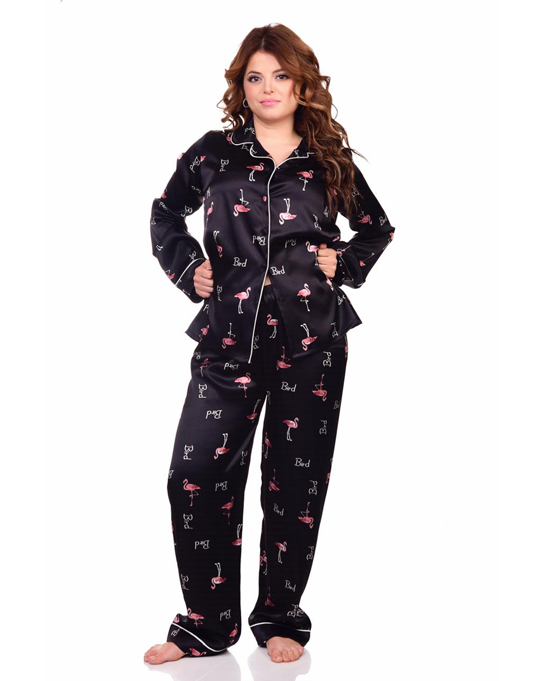 بيجامه حريمي بكم فلامنجو