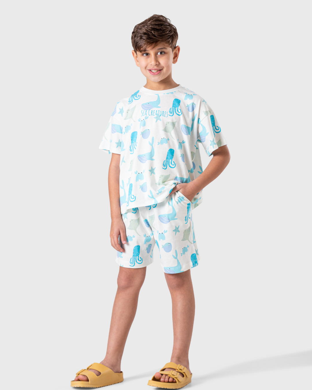 My boys' pajamas are inspired by ocean creatures