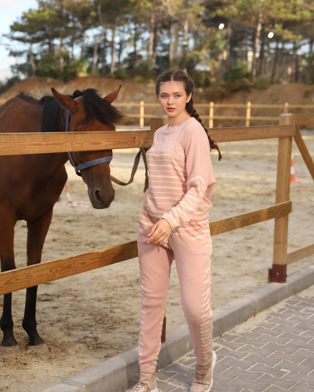 Women's striped printed pajamas