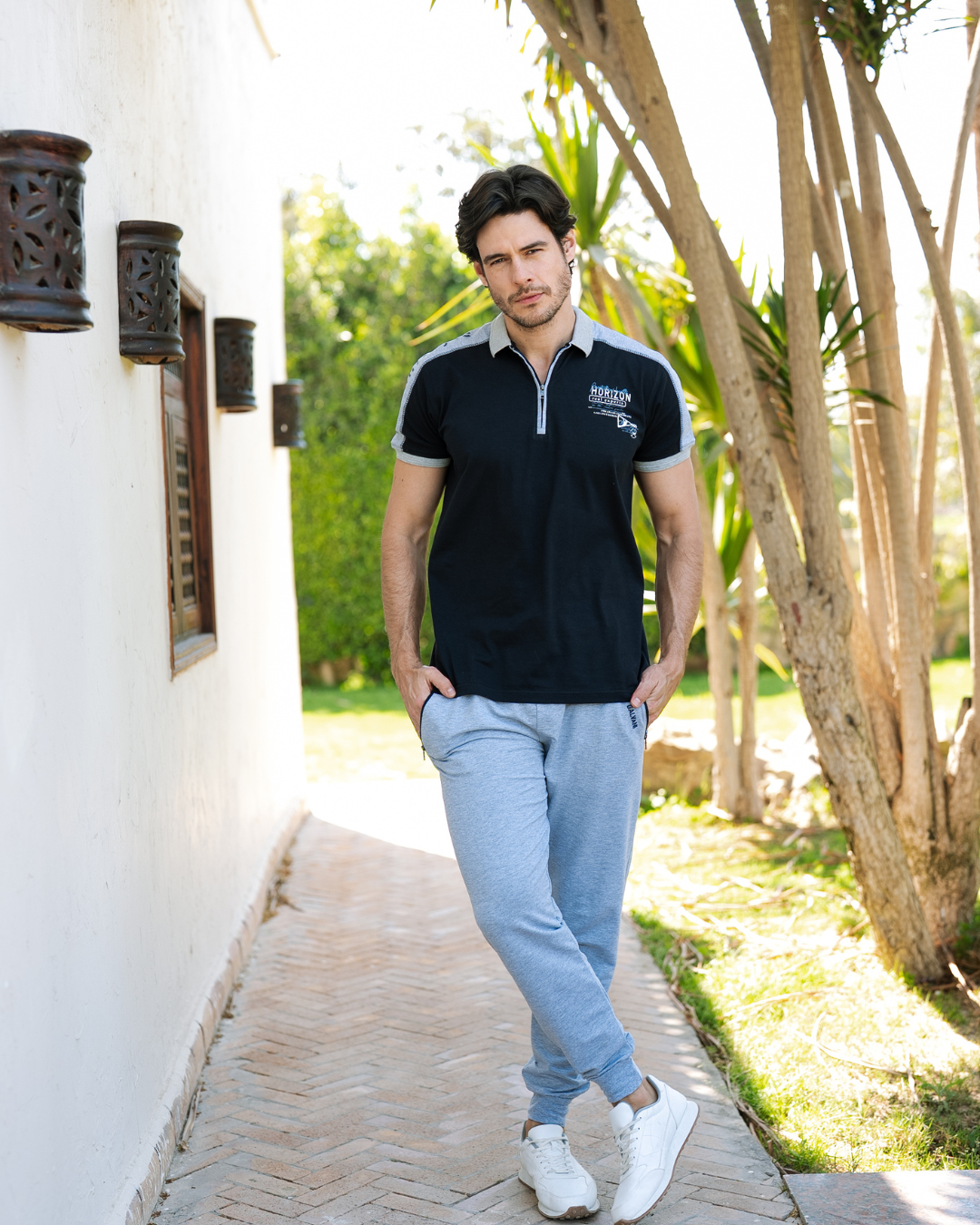 Horizon بيجاما رجالي نص سوستة نص كم و بنطلون