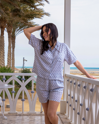 Button up Pajama shorts Tiles