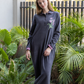 Women's nightgown, cashmere, collar and rose embroidered with a bouquet