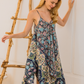 Strapless printed viscose kimono