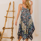 Strapless printed viscose kimono