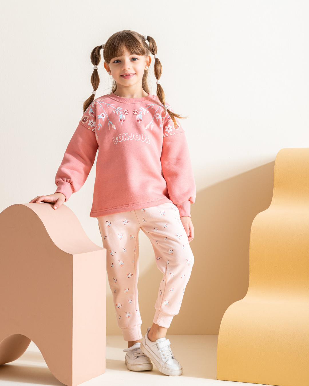 Bonjour بيجاما اطفالي بناتي ميلتون مطبوع ورد