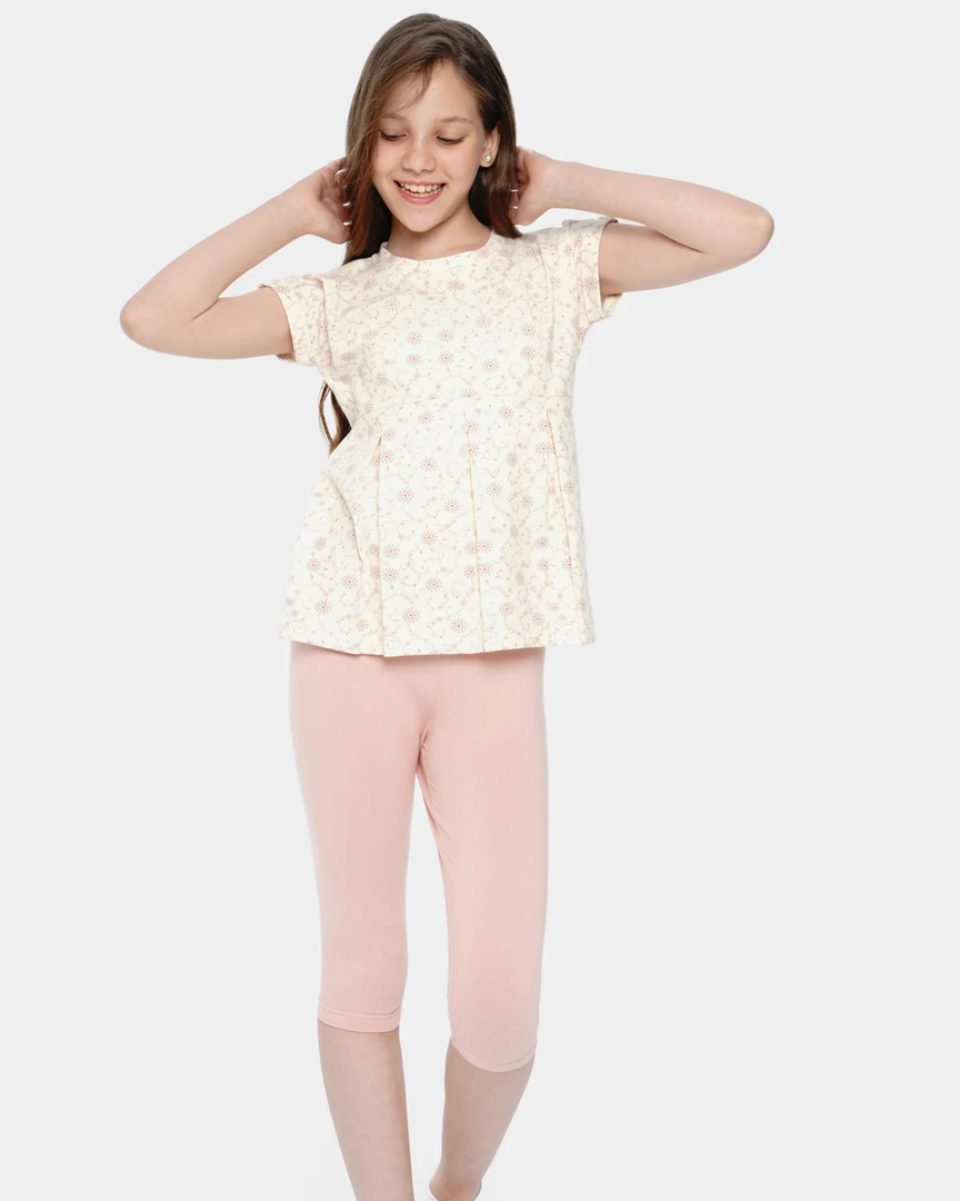 Glow girls' pajamas, printed T-shirt and pentagram