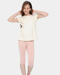 Glow girls' pajamas, printed T-shirt and pentagram