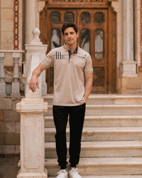 Fashion trend 3 بيجامه رجالي ياقة بزراير طابعة علي الصدر