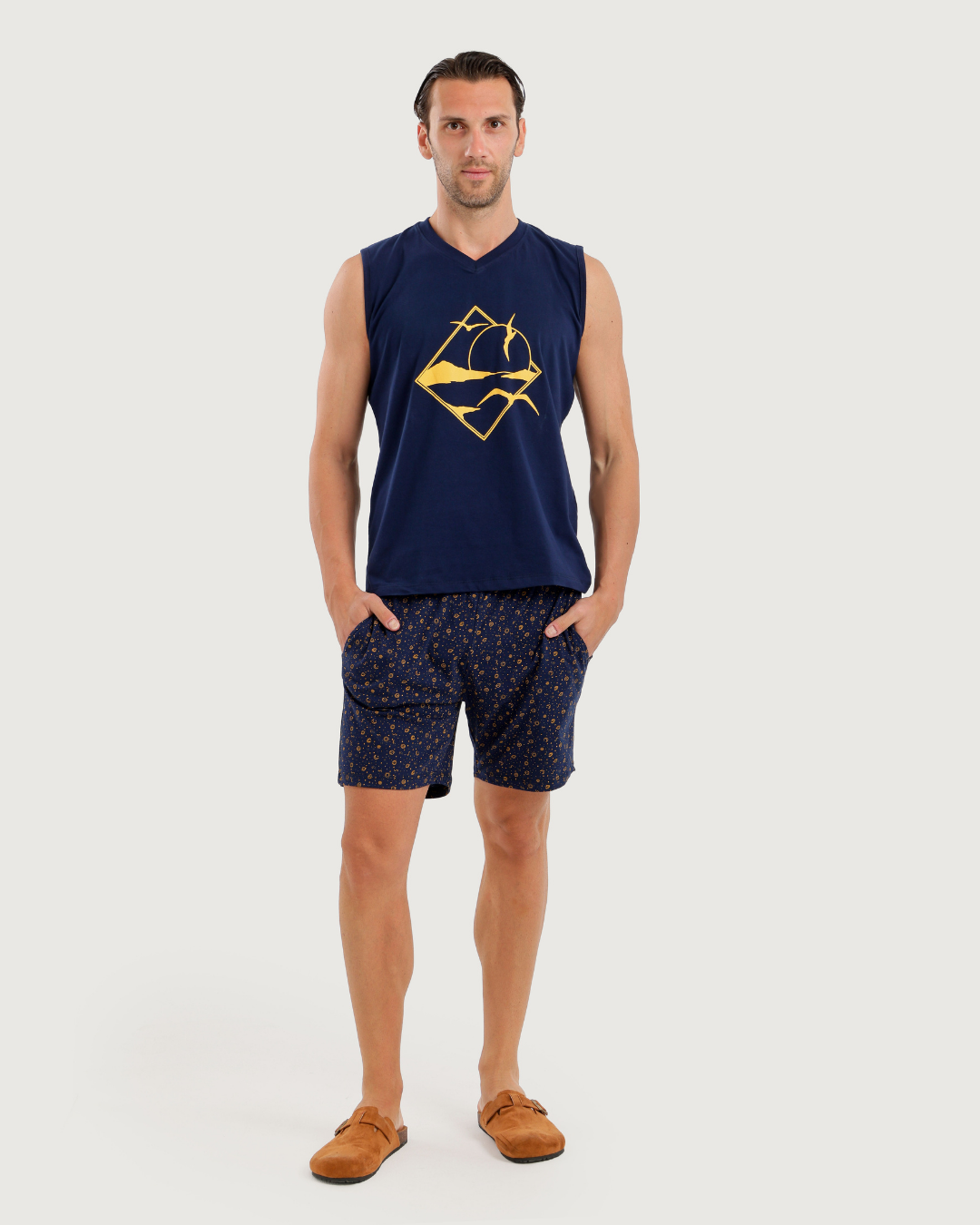 Men's cotton pajama with shorts