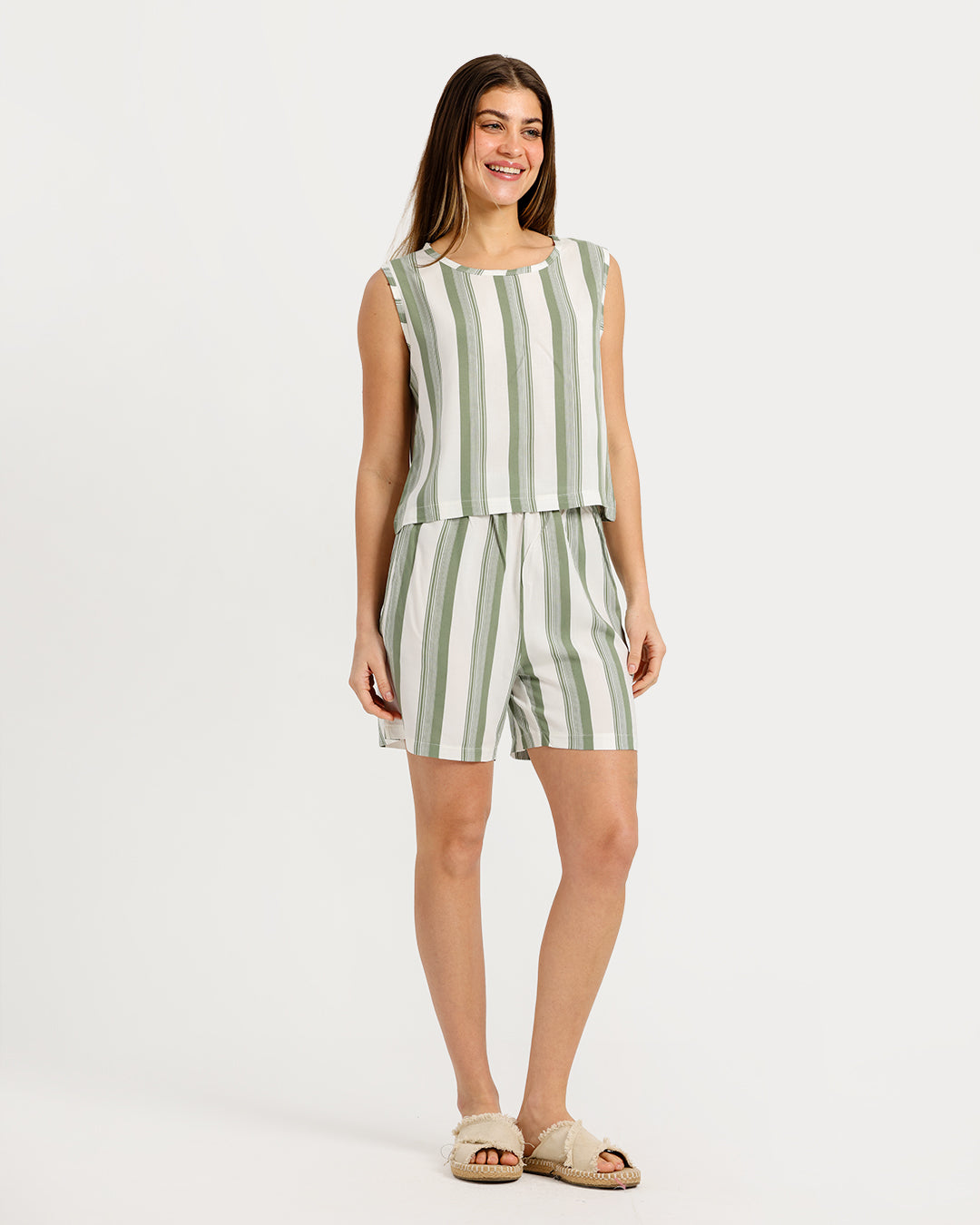 Women's Sleeveless Pajama Set with Shorts