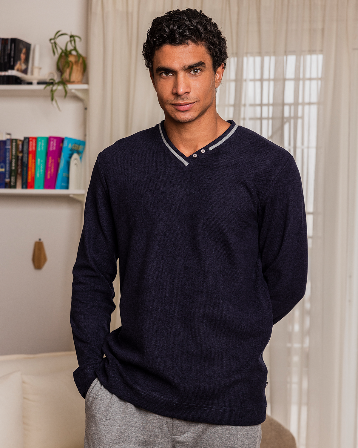 Men's navy blue pajamas