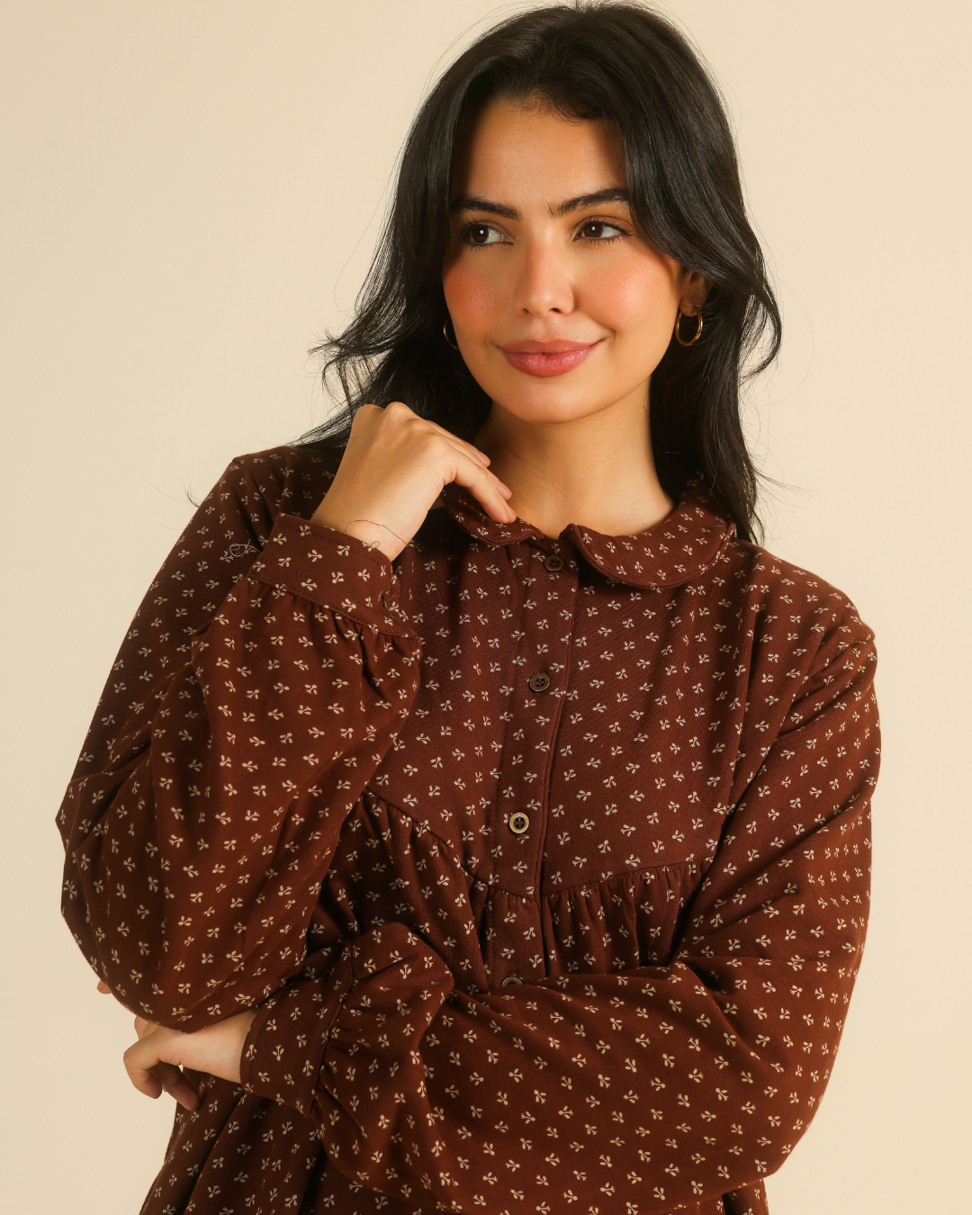 جلابية حريمي بألوان و ورود دافئة