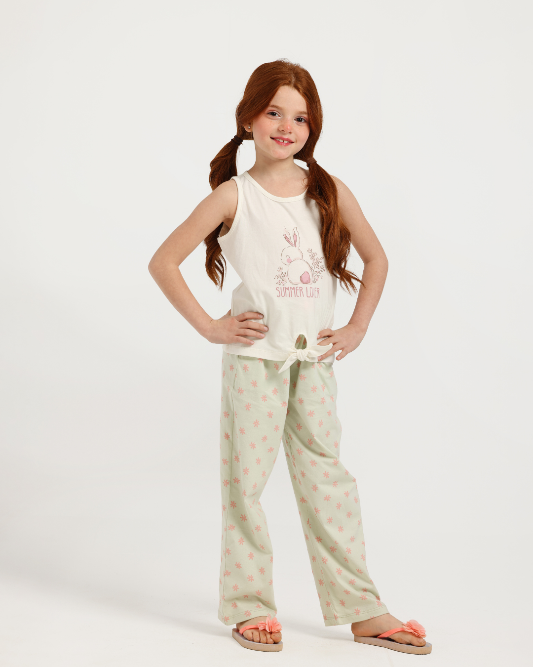 Summer lover girls pajama in pastel florals
