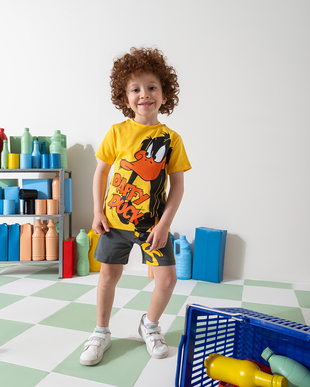 MARVY Daffy Duck Boom بيجامة اولادي وسط اصفر