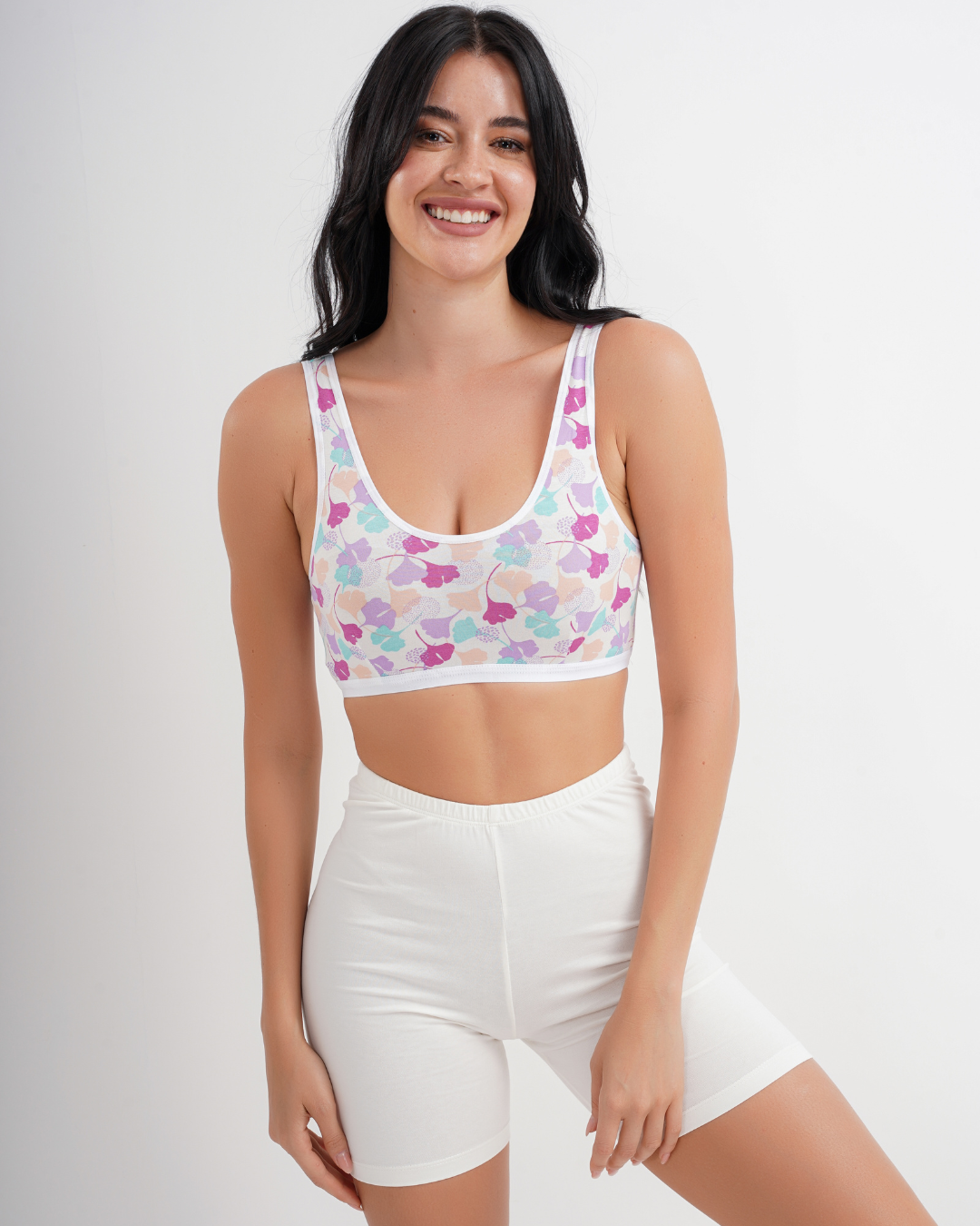 2S soft bra, wide strap, printed