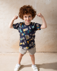 Full Cover بيجامه اولادي وسط مطبوع