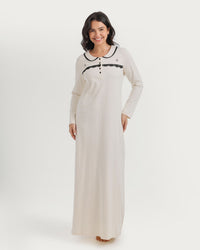 Polka-dot nightgown with Peter Pan collar