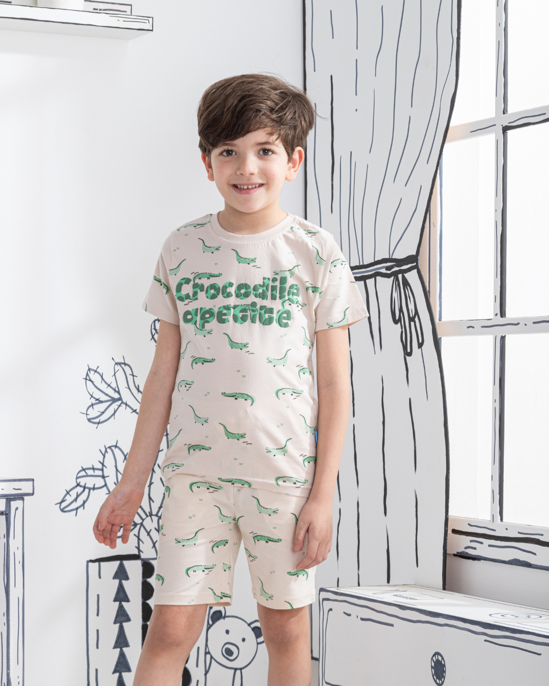 Crocodile apetite بيجاما أولادي نُص كُم