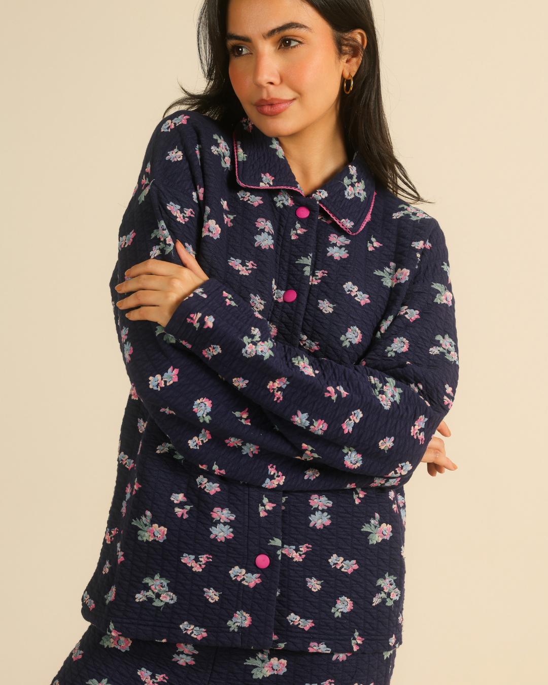 Women's quilted floral pajama set