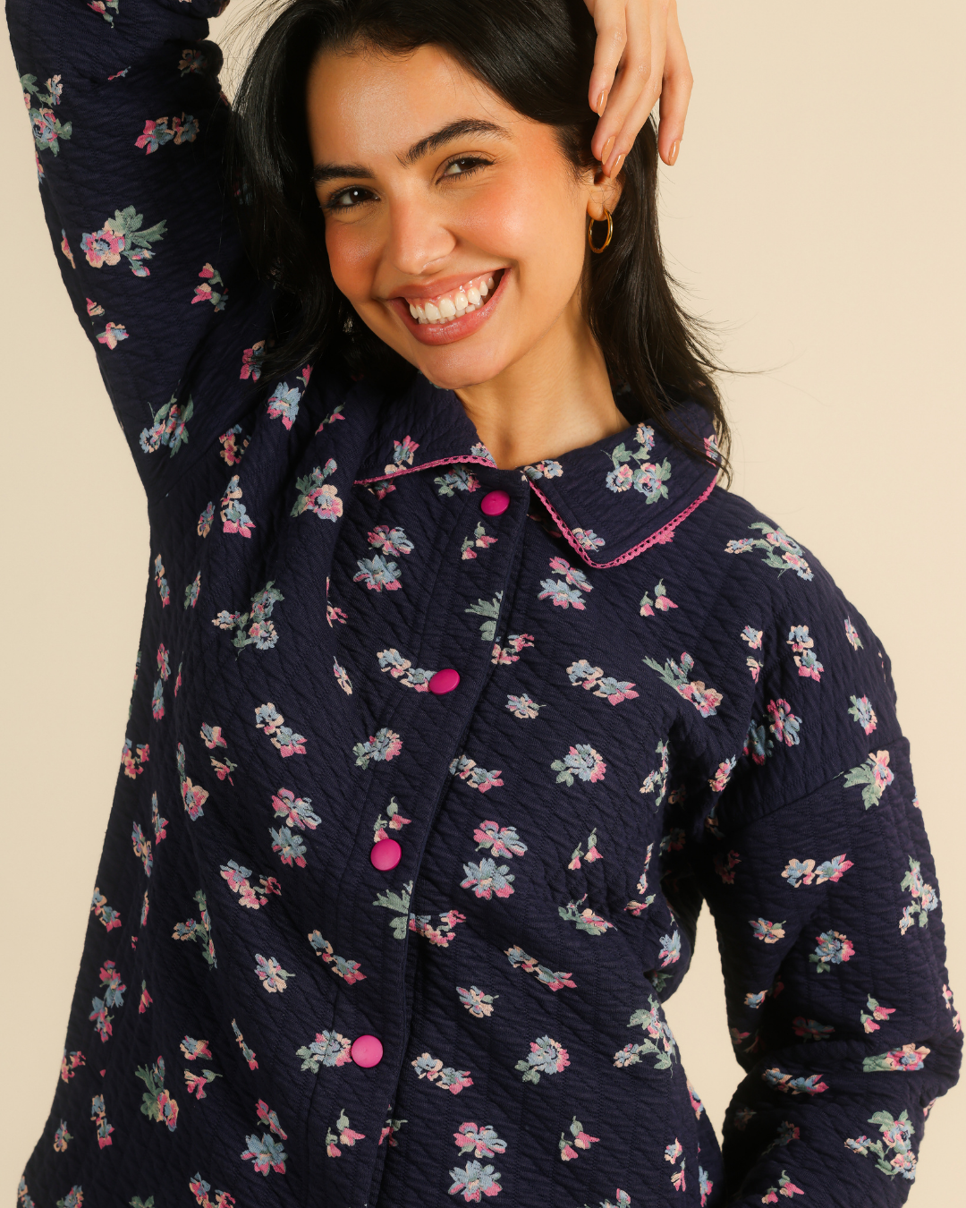 Women's quilted floral pajama set