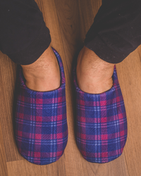 Carreaux Navy شبشب رجالي كاروهات كحلي