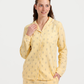 Classic Women's Pajama Set with Long Sleeves and Pants in Small Geometric Patterns
